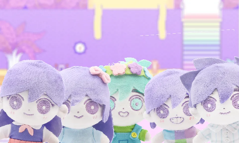 Small banner for mod OMORI, but the gang is replaced with the official plushies