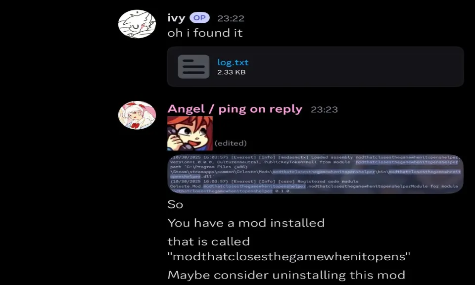 Small banner for mod Mod that closes the game when you open it